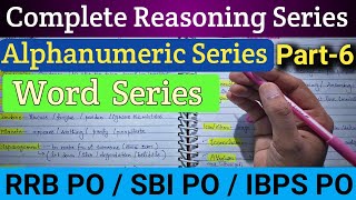 Alphanumeric Series✅WORD SeriesPART 6 PreMains🥵 bankexams2024 sbipo ibpspo rrbpo [upl. by Valentia]