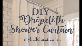 DIY Dropcloth Shower Cutain for a Farmhouse Bathroom [upl. by Flodnar]