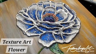 180 INCREDIBLE 3D Peony Flower Texture Art Technique with Silver Leaf and Resin [upl. by Webber979]