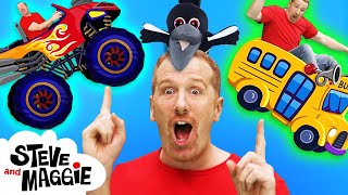 Best of Steve and Maggie  Halloween Monster Truck Ice Cream Toys for Kids  Wow English TV [upl. by Shippee967]