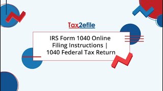 IRS Form 1040 Online Filing Instructions  1040 Federal Tax Return [upl. by Natsrik]