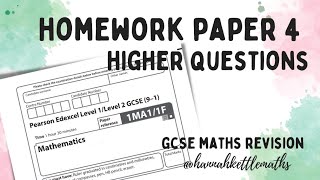 Half Past Paper  Week 4  Higher Edexcel GCSE Maths  Maths Revision [upl. by Sosthina]