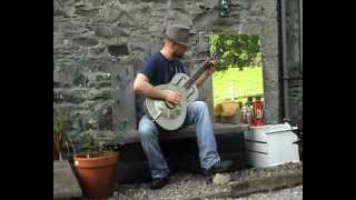 Feelin Bad Blues  Ry Cooder cover Busker Delta Resonator Guitar Blue Diamond Bottleneck [upl. by Eidnew408]