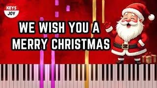 🎹 Christmas Carol  We Wish You A Merry Christmas  Lyrics  Piano and Keyboard Tutorial [upl. by Kemp]