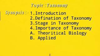 Taxonomy Notes 2 First Sem Student Msc Notes [upl. by Anneg172]