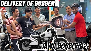 Finally Taking Delivery Of Jawa Bobber 42 White Colour Model 2023  Everything Mulla Vlog  jawa [upl. by Roter]