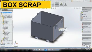 BOX SCRAP BOX WASTE MATERIAL MACHINING ON SOLIDWORKS [upl. by Kile]