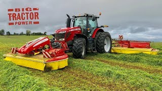 Big Massey Ferguson 8737 amp PÖTTINGER NOVACAT V10 Hay Mower [upl. by Eulau724]