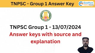 TNPSC Group 1 Prelims Answer key  Source  Explanations [upl. by Dagnah716]