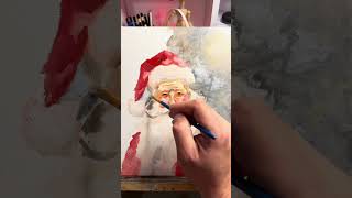 How quickly I paint Santa Claus with oil paints  shorts oilpainting santaclaus [upl. by Drucie]