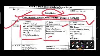 BN College bhagalpur internal Exam date 20242028 release tmbu tmbuuniversity bncollege [upl. by Raybourne]