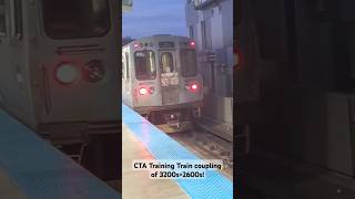 ctatrain CTA Training Train coupling with 3200s2600s passing Belmont  9162024 [upl. by Genevra]