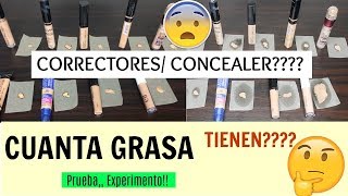 CUANTA GRASA ACEITE TIENEN MIS CORRECTORES  CONCEALER  EXPERIMENTO  Kenimar [upl. by Trinee]