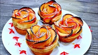 Baked Apple Roses Recipe  How to make apple rose tart [upl. by Allie]