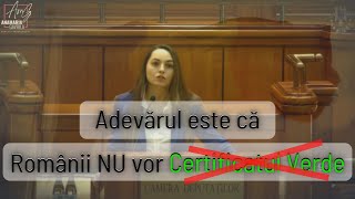 Adevărul este că Românii nu vor Certificatul Verde  Declarație Politică [upl. by Aivata675]