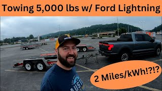 Ford Lightning Efficiency While Towing 5000 lbs is AMAZING [upl. by Chow934]