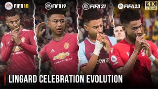 Jesse Lingard Celebration Evolution In FIFA  18  23  4K 60FPS [upl. by Karla]