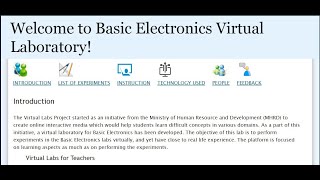 Basic Electronics Virtual Laboratory First Lab [upl. by Cleopatra]