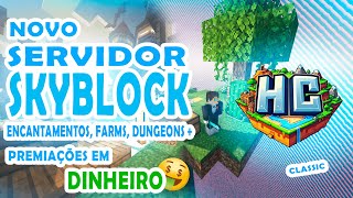 NOVO SERVIDOR de SKYBLOCK no MINECRAFT VIP GRÁTIS RECOMPENSAS 18  121  JAVA E BEDROCK MCPE [upl. by Dnomso]