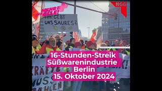 16StundenSüßwarenstreik in Berlin  15102024 Gewerkschaft NGG BerlinBrandenburg [upl. by Berman128]