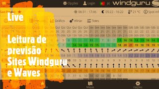 Live  Leitura de previsão dos sites windguru e wavescombr [upl. by Elena216]