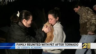 Family reunited with pet after tornado [upl. by Ityak]