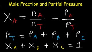 Mole Fraction and Partial Pressure  Chemistry Problems [upl. by Eceinwahs]