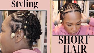 Braiding amp Styling SHORT NATURAL HAIR [upl. by Thynne33]