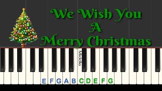 Easy Christmas Piano Playalong We Wish You a Merry Christmas [upl. by Ilwain]