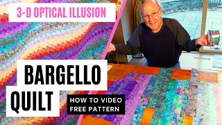 Bargello Quilt How to Video Free Pattern and Expert Tips Be inspired by the 3D optical illusion [upl. by Matrona]