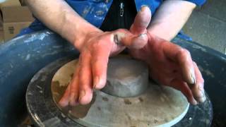 Lesson one  How to center clay on a pottery wheel [upl. by Atiniv]