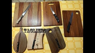 Taglieri in legno fa da te  wooden chopping board diy [upl. by Airdnekal]