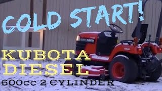 DIESEL KUBOTA COLD START  23 F Cold Start 600cc Diesel [upl. by Dustin952]