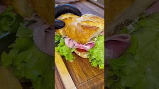 Italian Prosciutto Baguette Sandwich baguette sandwich food cooking easyrecipe fyp cook ￼ [upl. by Anelaf685]