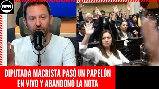 Diputada macrista PASÓ UN PAPELÓN EN VIVO y ABANDONÓ LA ENTREVISTA quot¿CORTÓquot [upl. by Colas694]