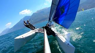 Lake Garda 2022  Nacra Inter 20  Campione Univela 4K Catamaran sailing [upl. by Violet]