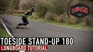 Longboard Trick Tipps  How to Toeside StandUp 180 Alex Dehmel deutschgerman HD [upl. by Enihpled]