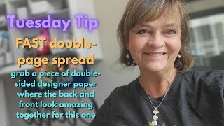 Tip Tuesday Fast Double Page Scrapbook layout [upl. by Adnesor]