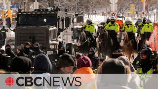 Police confront convoy protesters in Ottawa as more arrests made  CBC News special [upl. by Ackerley]