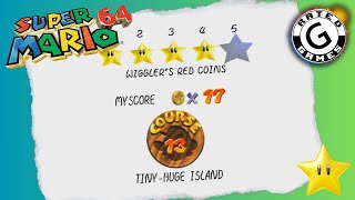 Wigglers Red Coins  TinyHuge Island 5th ⭐ Super Mario 64 [upl. by Etteuqaj175]