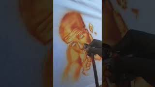 2pac airbrush painting process aliyassin art [upl. by Sigismundo748]