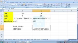 Char Code Trim amp Substitute function in excel [upl. by Avehstab]