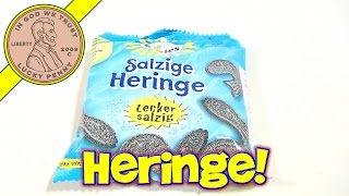 Katjes Salzige Heringe  Salty Licorice Herring German Candy Tasting [upl. by Ziom]