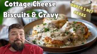 The Best Keto Cottage Cheese Biscuits and Gravy Recipe  Easy LowCarb Breakfast [upl. by Mallen657]