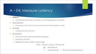 BCBA Exam Prep A04 Latency [upl. by Kliber]