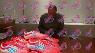 Geoff Hurst signed Umbro football boots [upl. by Negeam590]