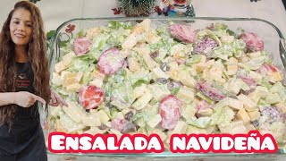 cómo hacer ENSALADA NAVIDEÑA🍓 agridulce 🍈🥭 fácil ECONÓMICA Y DELICIOSA 😋 [upl. by Llewxam]