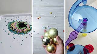 ASMR Video with jingle bells beads balls wooden toys marble run and other [upl. by Lanam855]