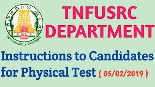 TNFUSRC Instructions to Candidates for Physical Test for the posts of Forest Guard [upl. by Dorelle257]