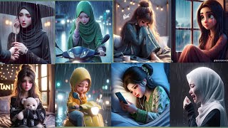 🥺 sad cartoon girl dpz। Alone cartoon girl dp pics for whatsapp । [upl. by Lilhak]